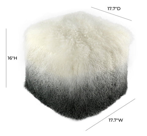 Morse Sheep White to Grey Pouf
