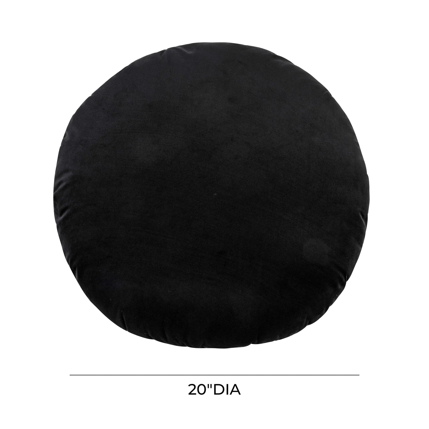 lally 20 inch black velvet pillow