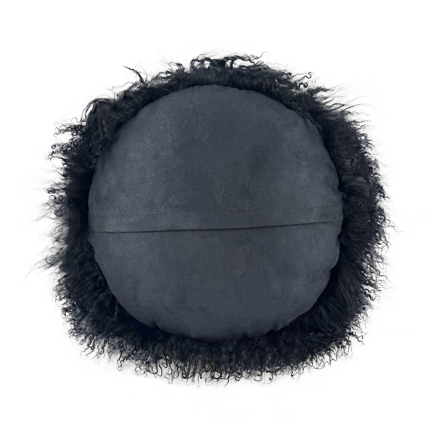 gloria zealand black sheepskin 16 inch round pillow
