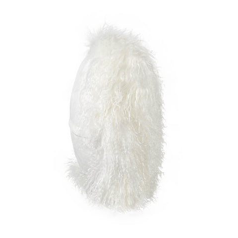 Gloria Zealand White Sheepskin 16 Inch Round Pillow