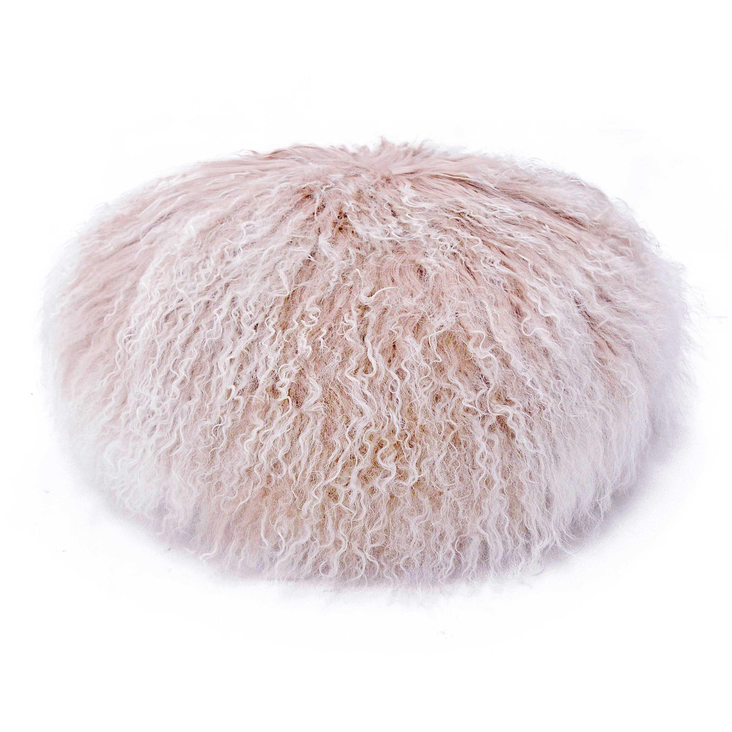 palani 16 inch genuine tibetan lamb fur round pillow