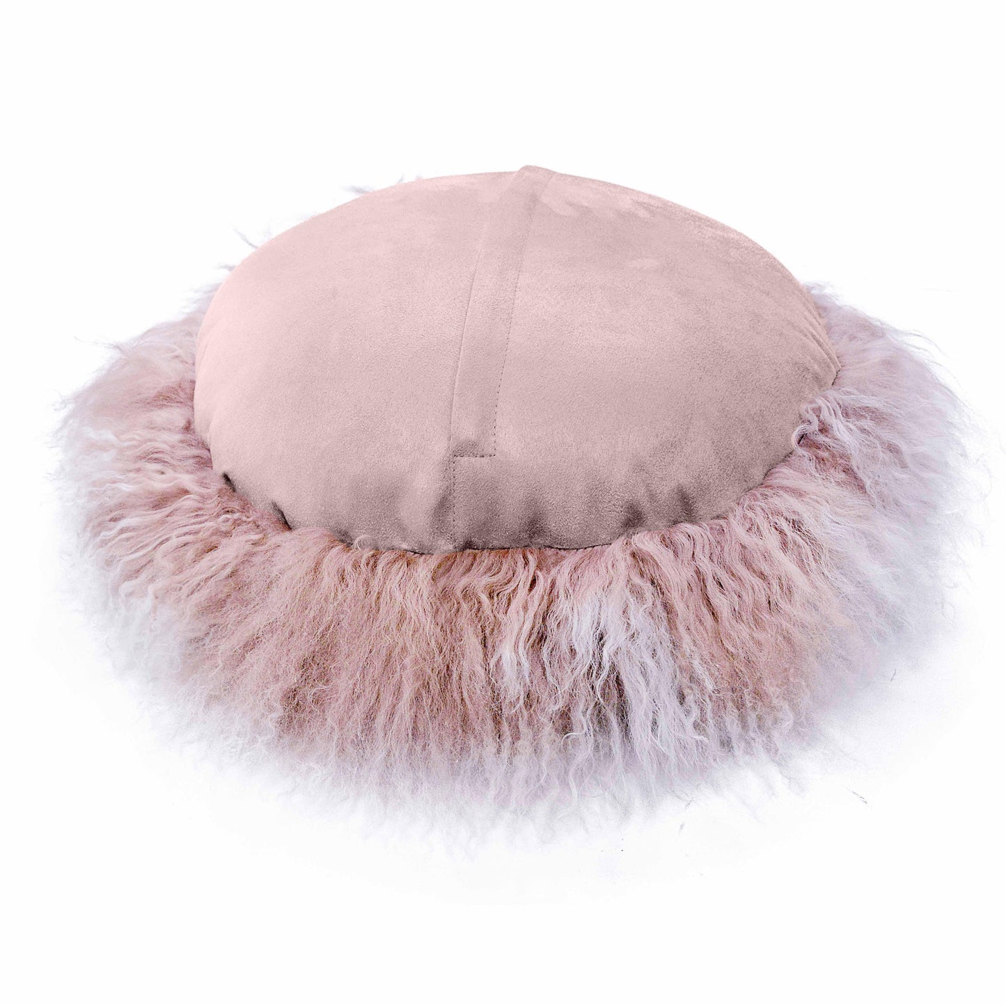 palani 16 inch genuine tibetan lamb fur round pillow