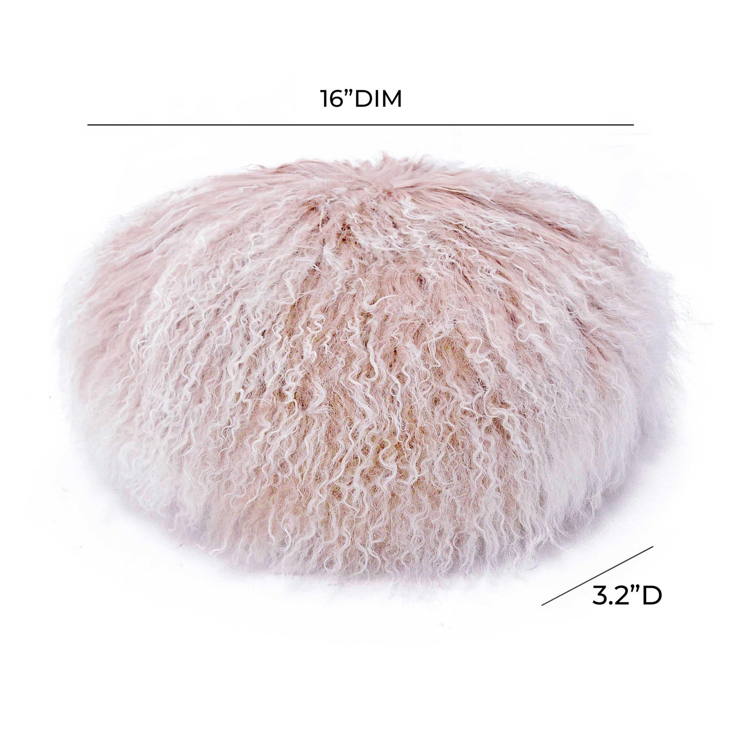 palani 16 inch genuine tibetan lamb fur round pillow