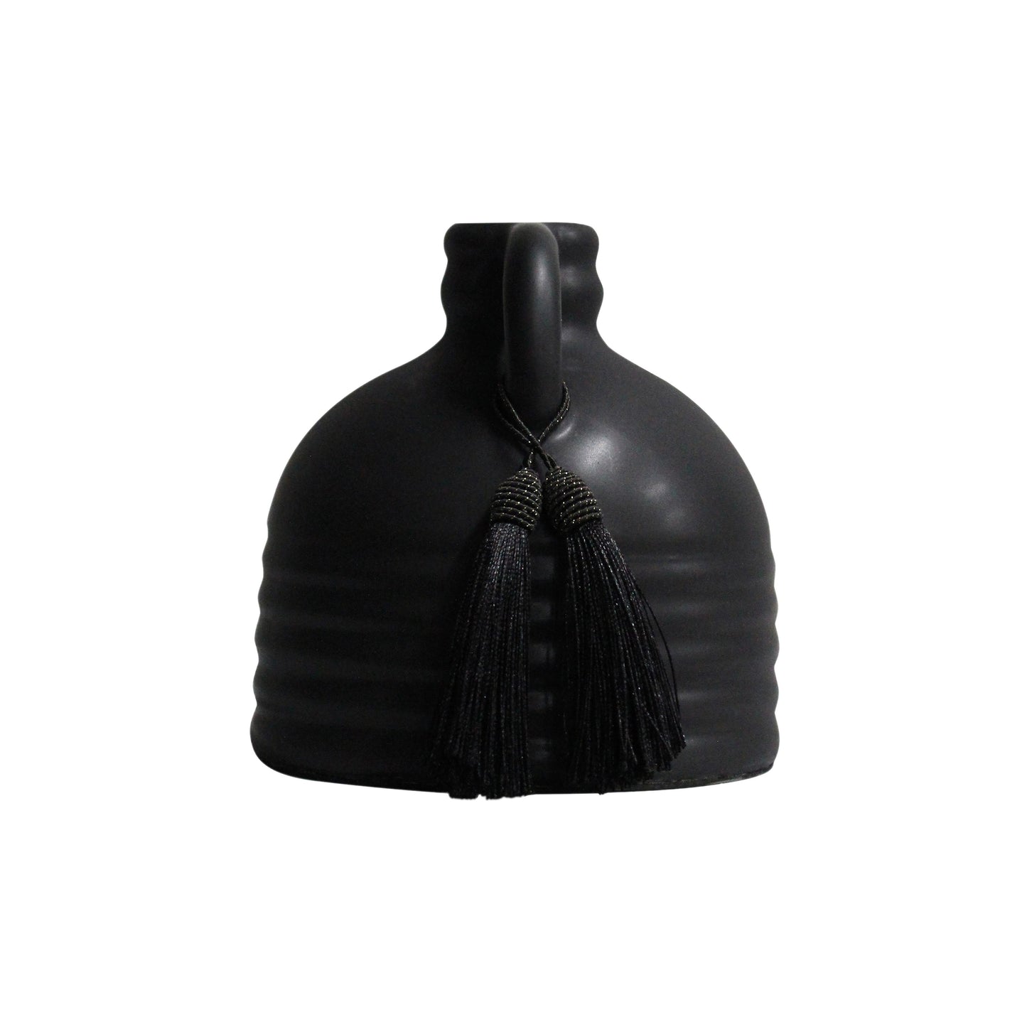 noire black ceramic vase