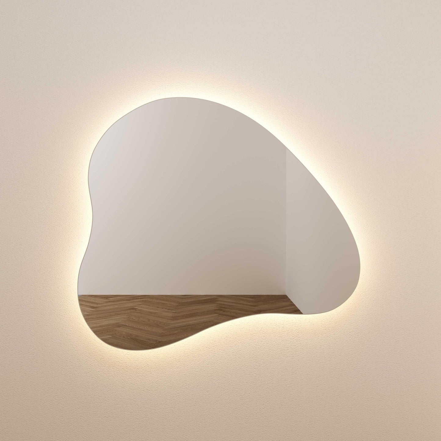 audrey led teardrop wall mirror