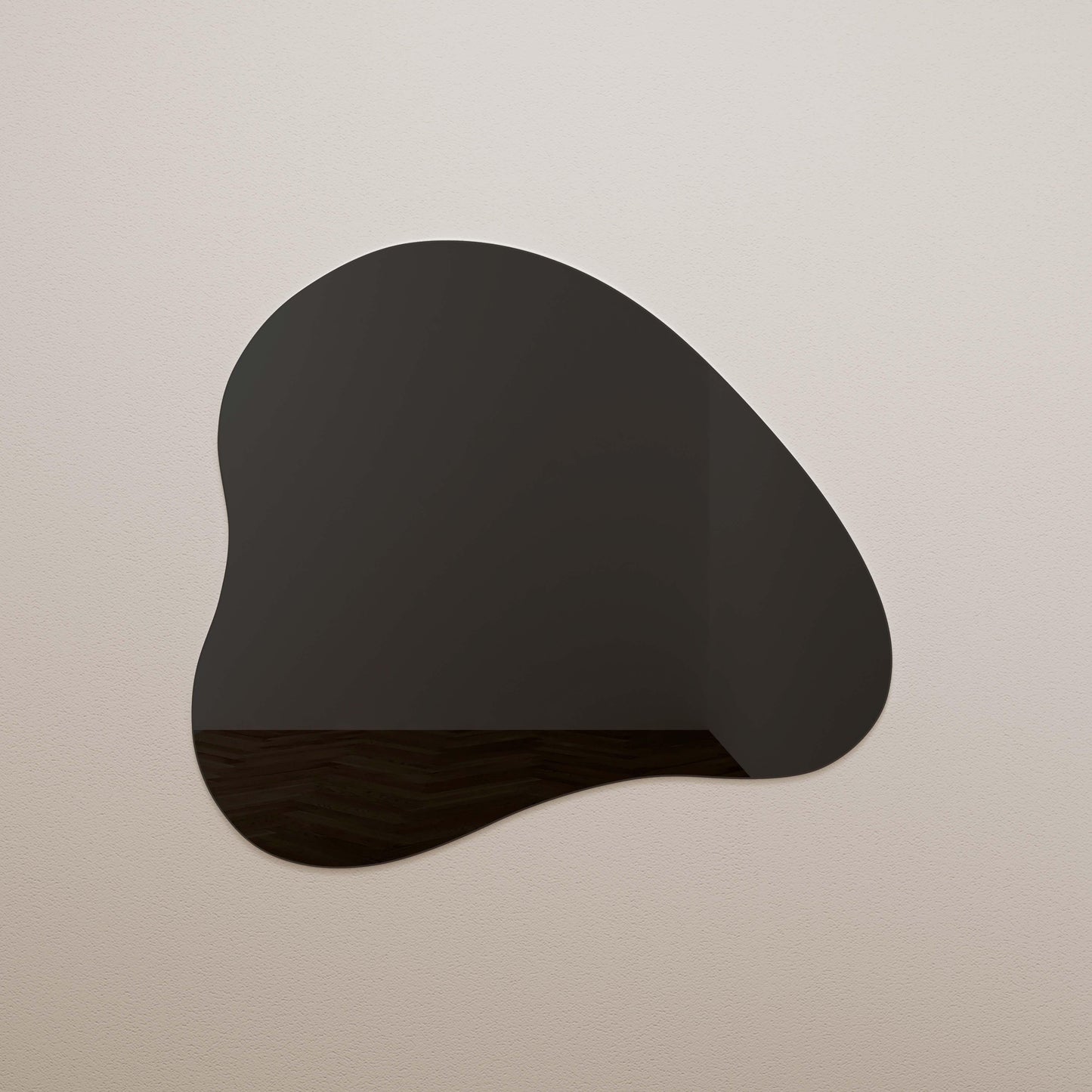 audrey led teardrop black tinted wall mirror