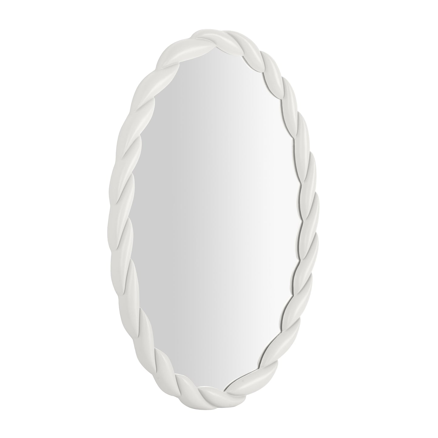 furry cream oval mirror