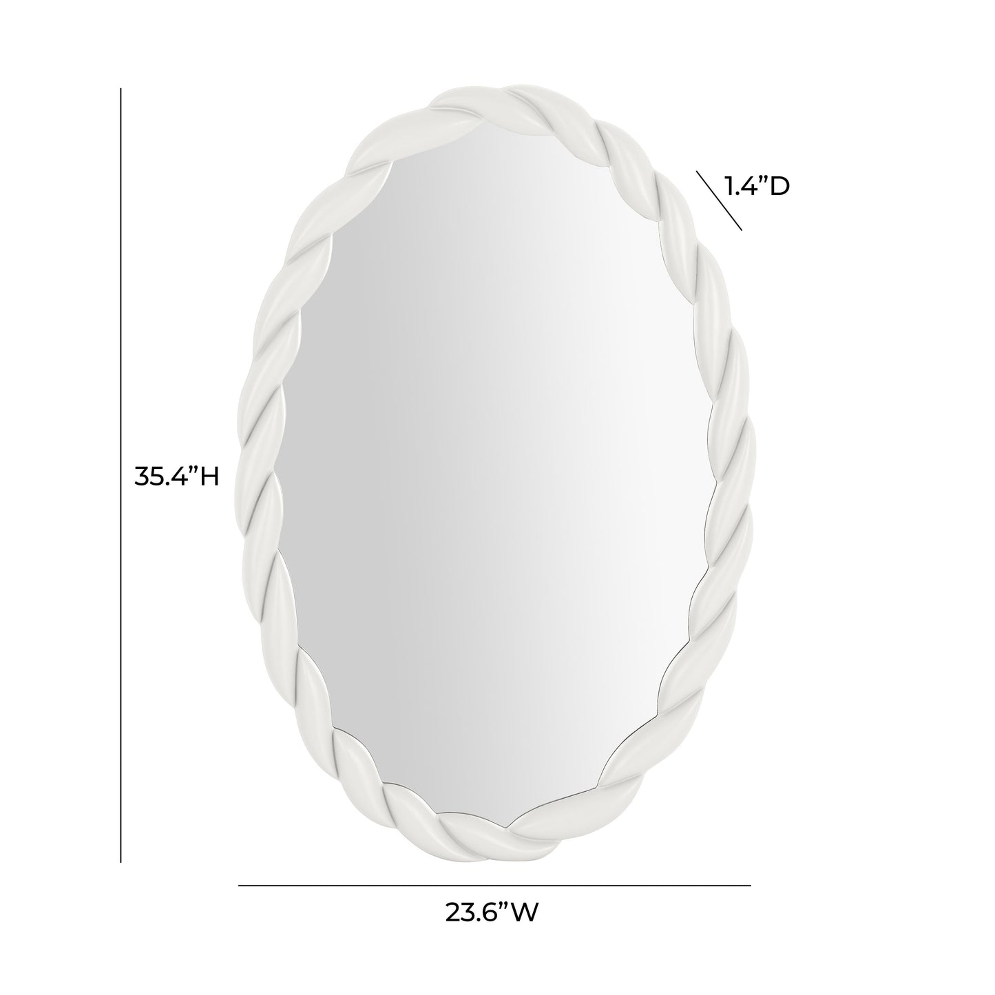 furry cream oval mirror