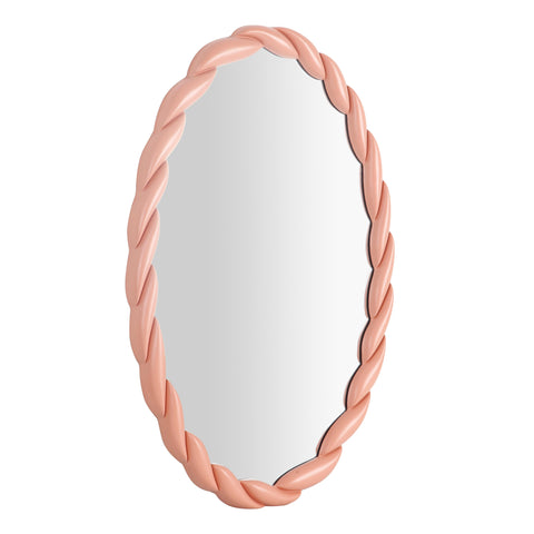 Furry Mauve Oval Mirror