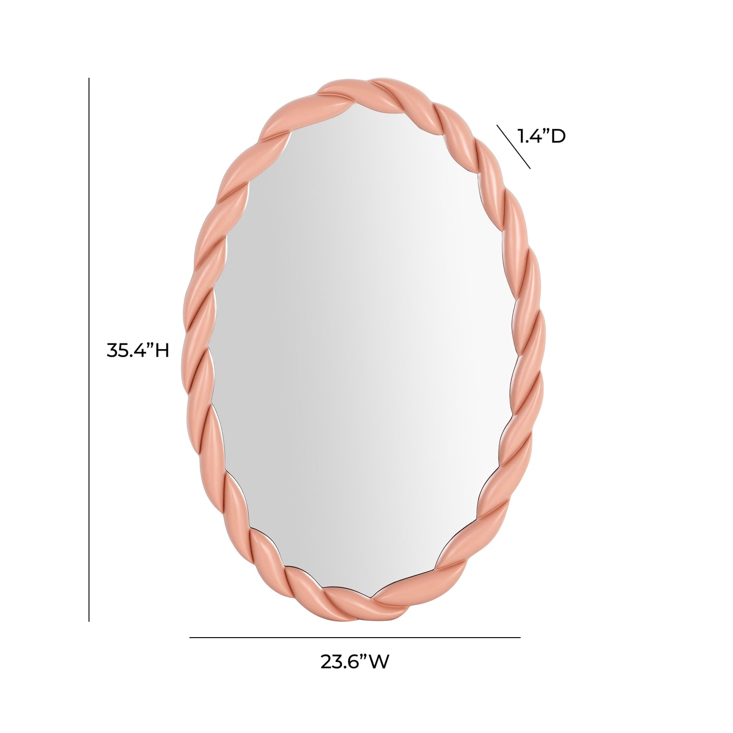 furry mauve oval mirror