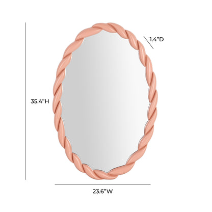 Furry Mauve Oval Mirror