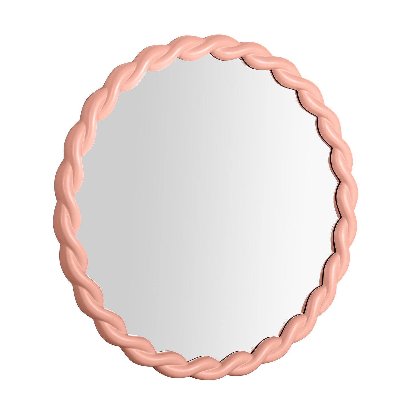 furry mauve round mirror