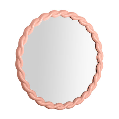 Furry Mauve Round Mirror