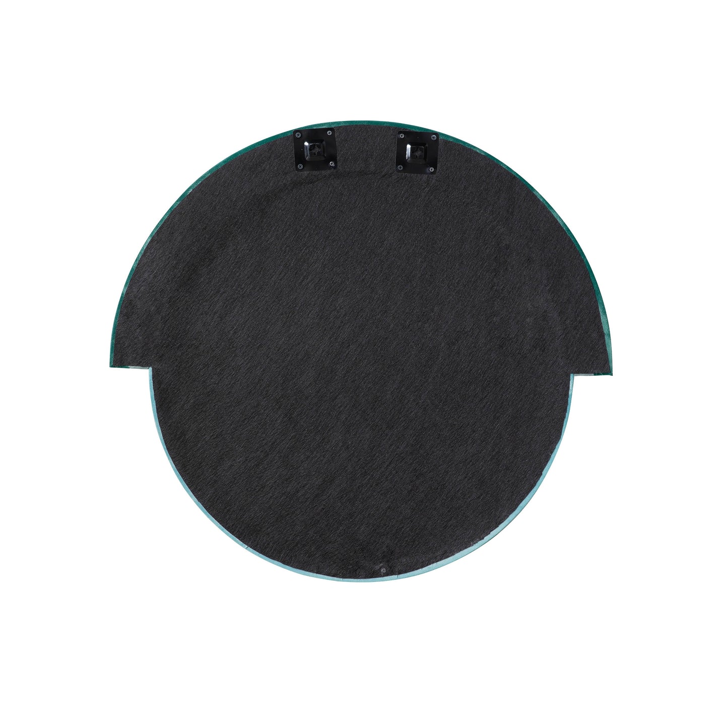 potter aqua velvet round wall mirror