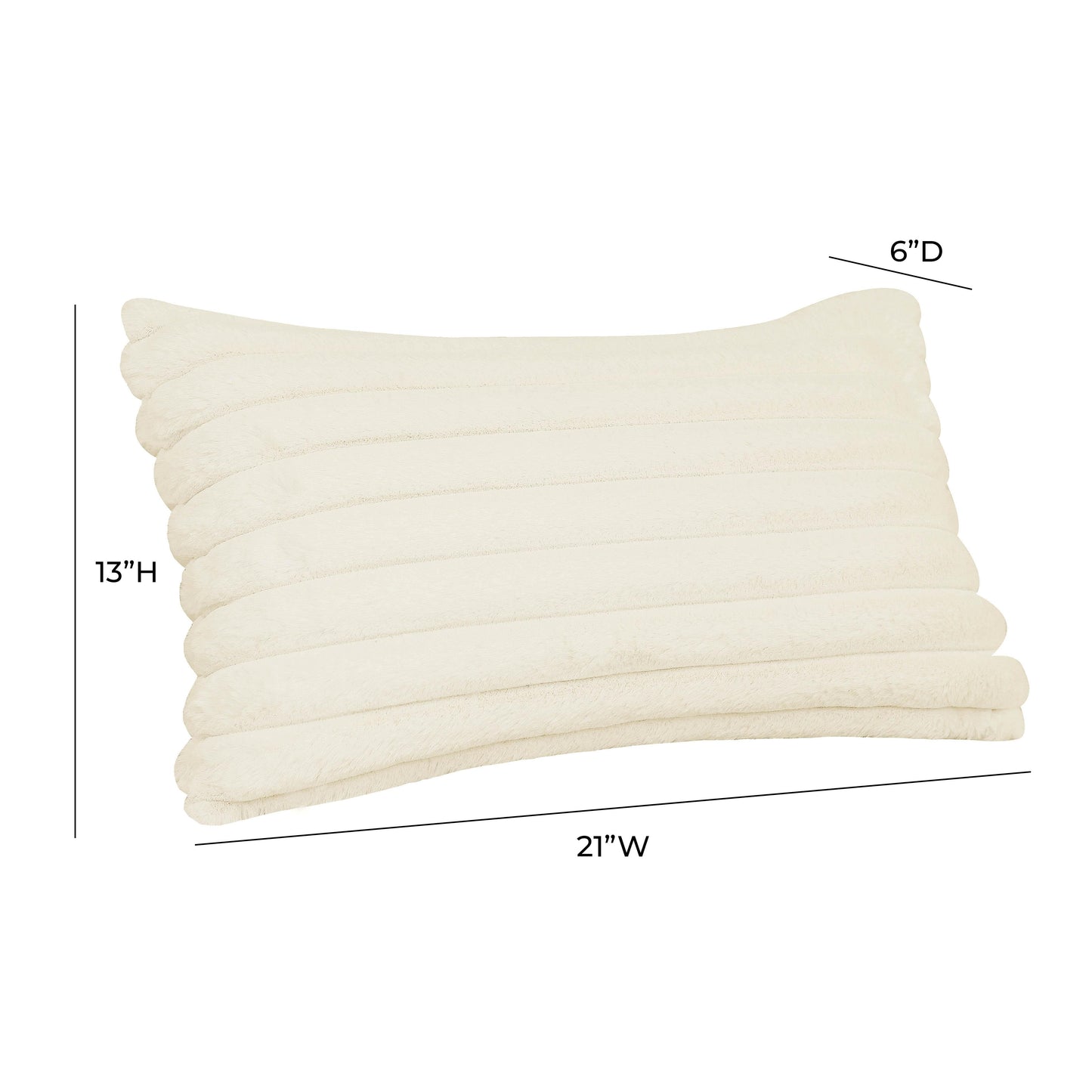 agnes cream vegan fur rectangular accent pillow