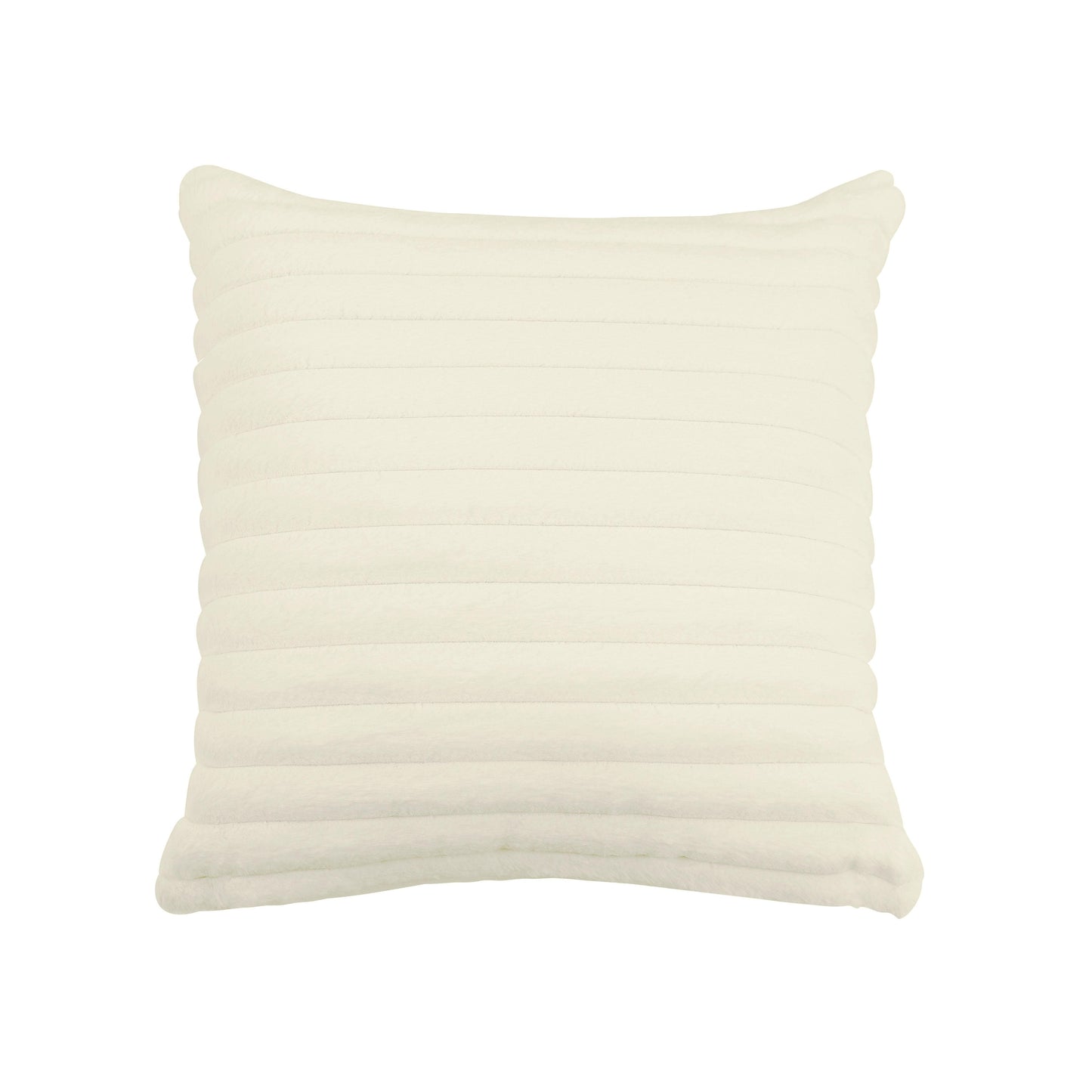 agnes cream vegan fur square accent pillow