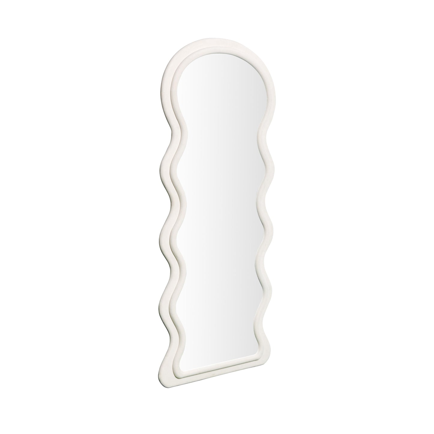 leyla cream velvet 70" floor mirror