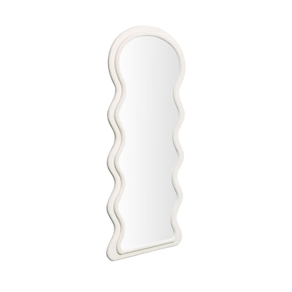 Leyla Cream Velvet 70" Floor Mirror