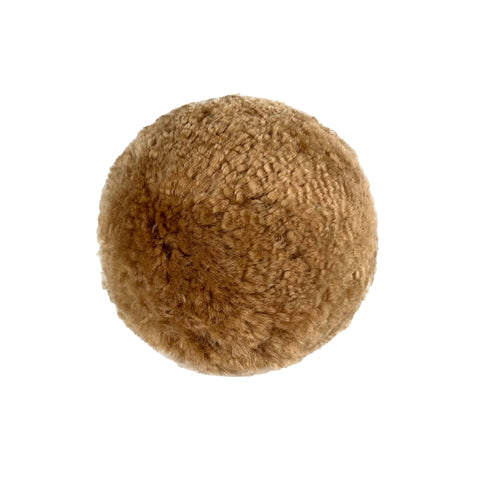 Calliope Zealand Brown Genuine Sheepskin 12" Ball Pillow
