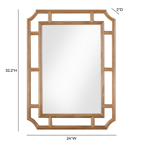 Margaux Chantilly 24"x32" Natural Rattan Wall Mirror - image 5