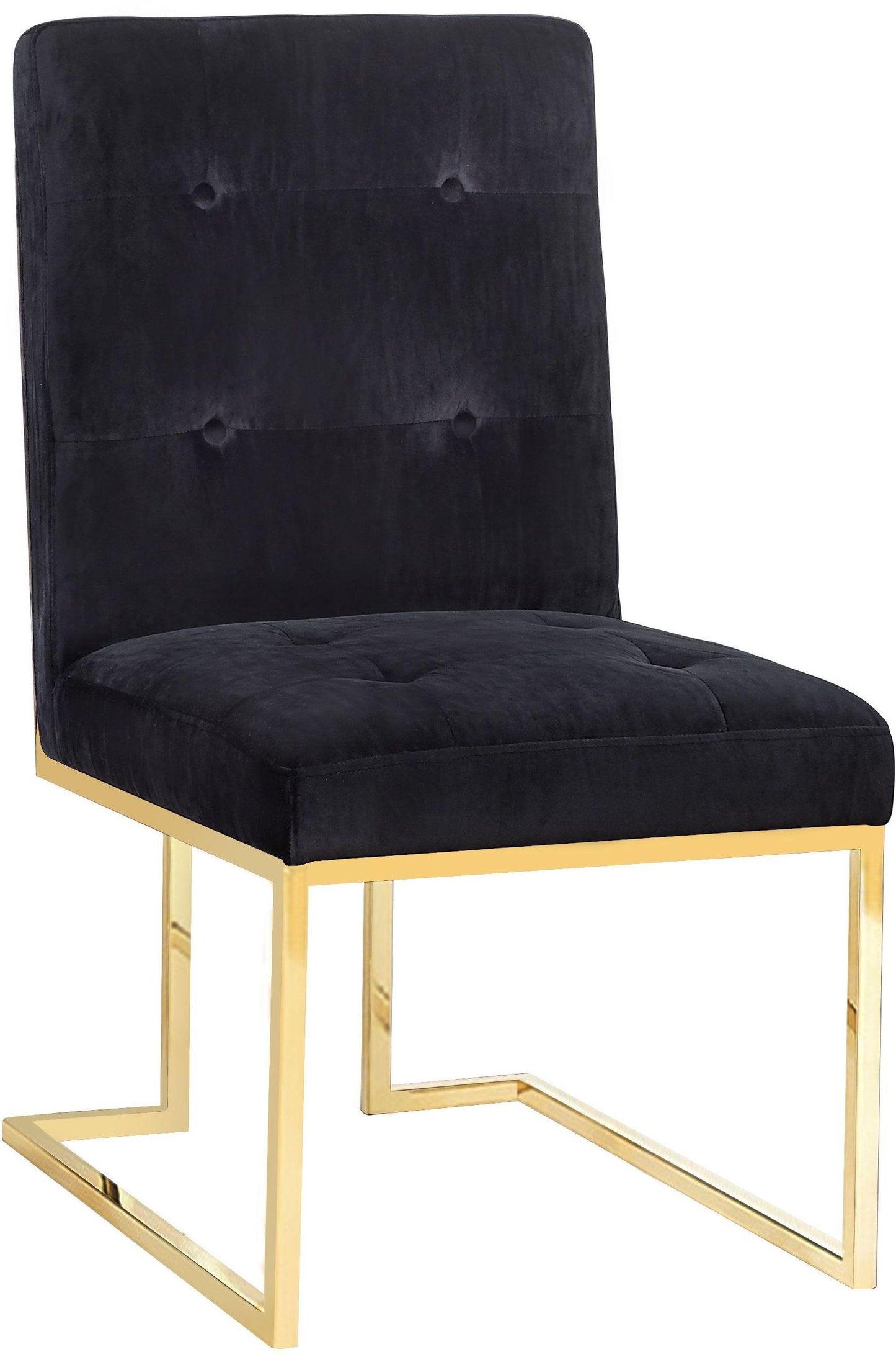 elena black velvet chair - set of 2