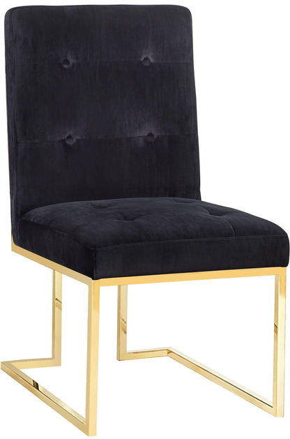 Elena Black Velvet Chair - Set of 2