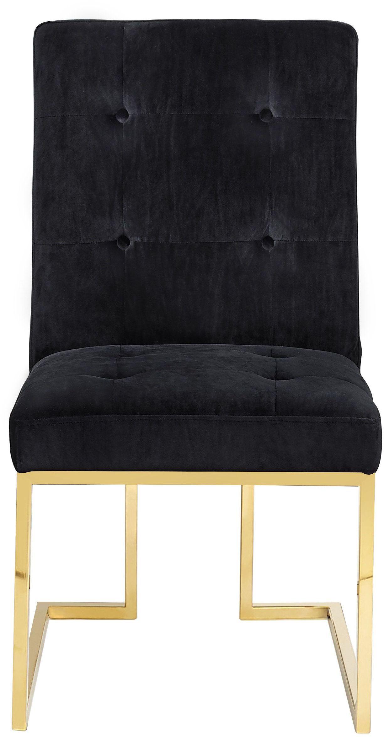 elena black velvet chair - set of 2