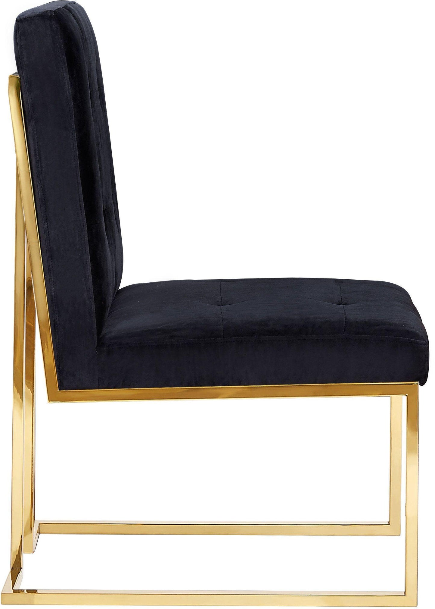 elena black velvet chair - set of 2