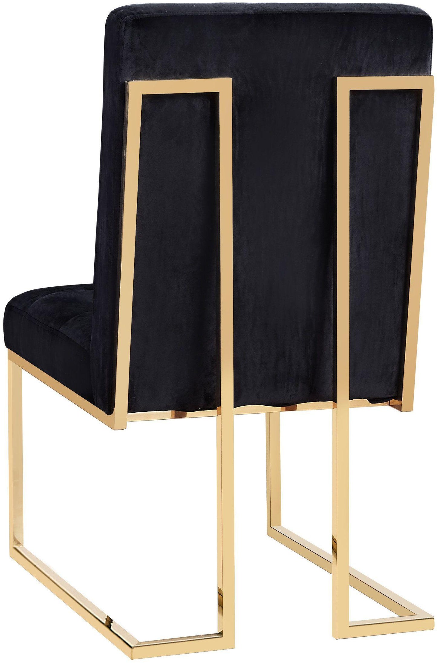 elena black velvet chair - set of 2