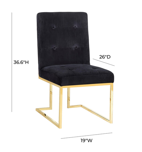Elena Black Velvet Chair - Set of 2