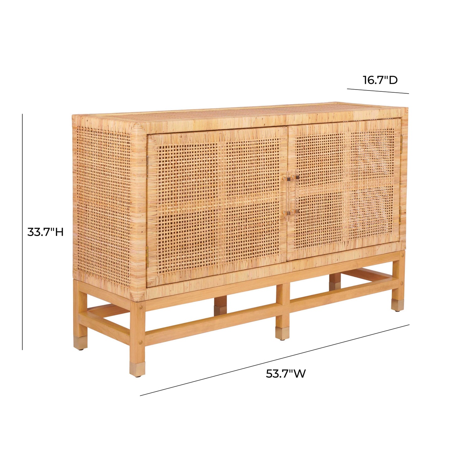 collins natural woven rattan buffet