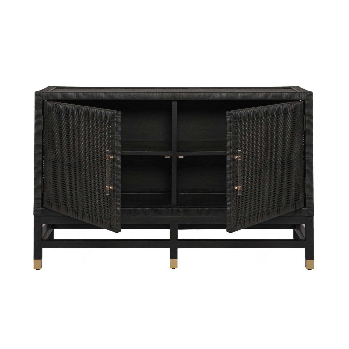 collins charcoal woven rattan buffet