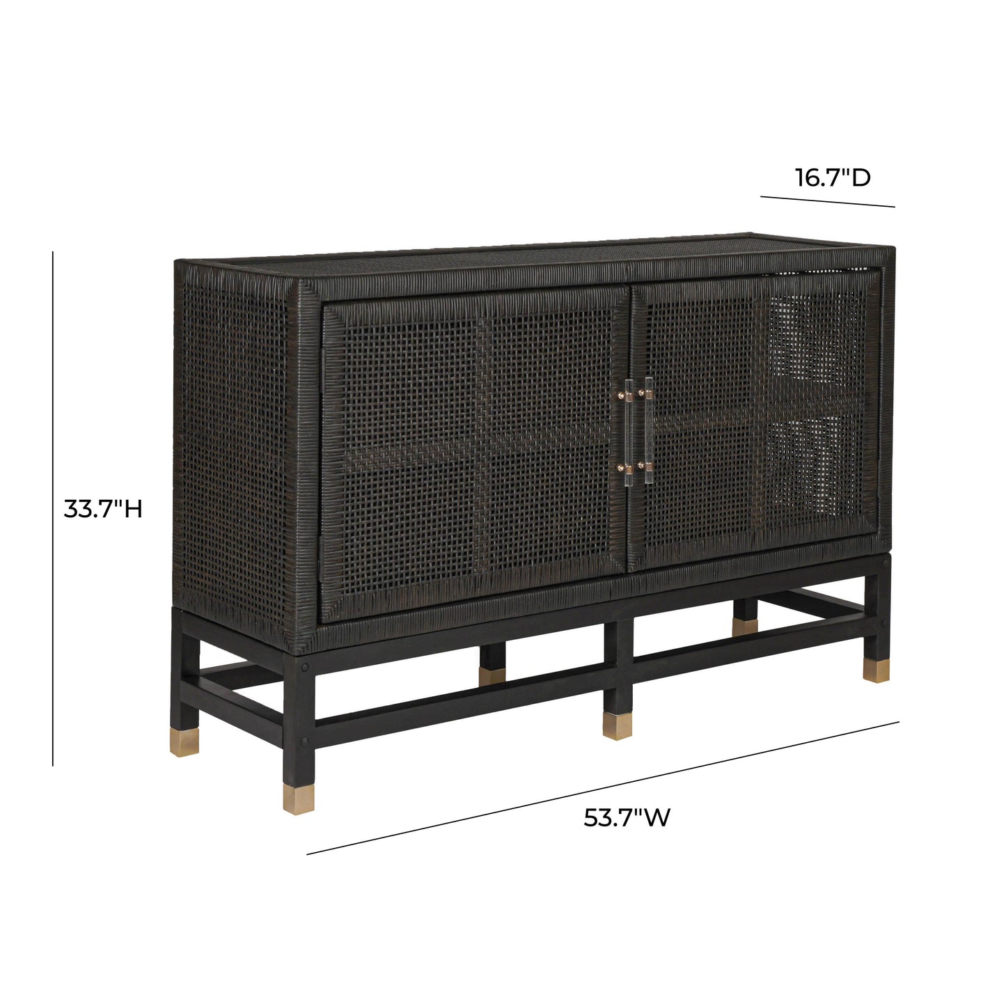 collins charcoal woven rattan buffet