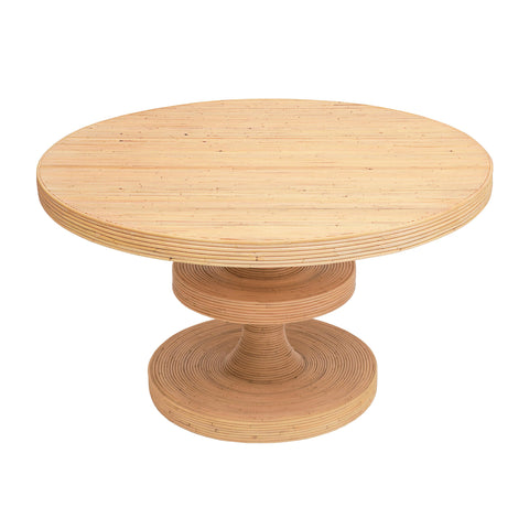 Gold Natural Rattan Round Dining Table