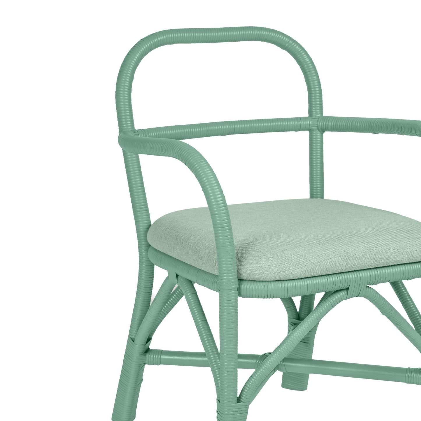 smooch green rattan dining chair