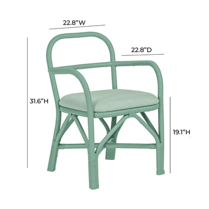 Smooch Green Rattan Dining Chair