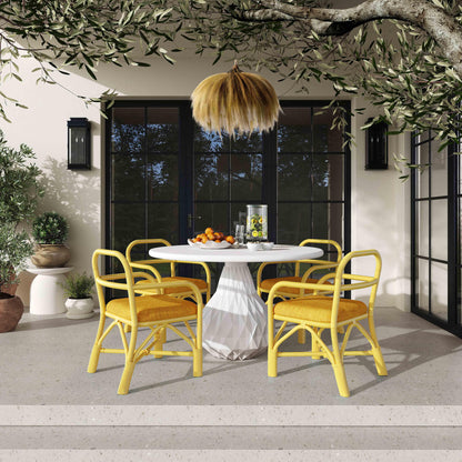 Smooch Yellow Rattan Dining Chair