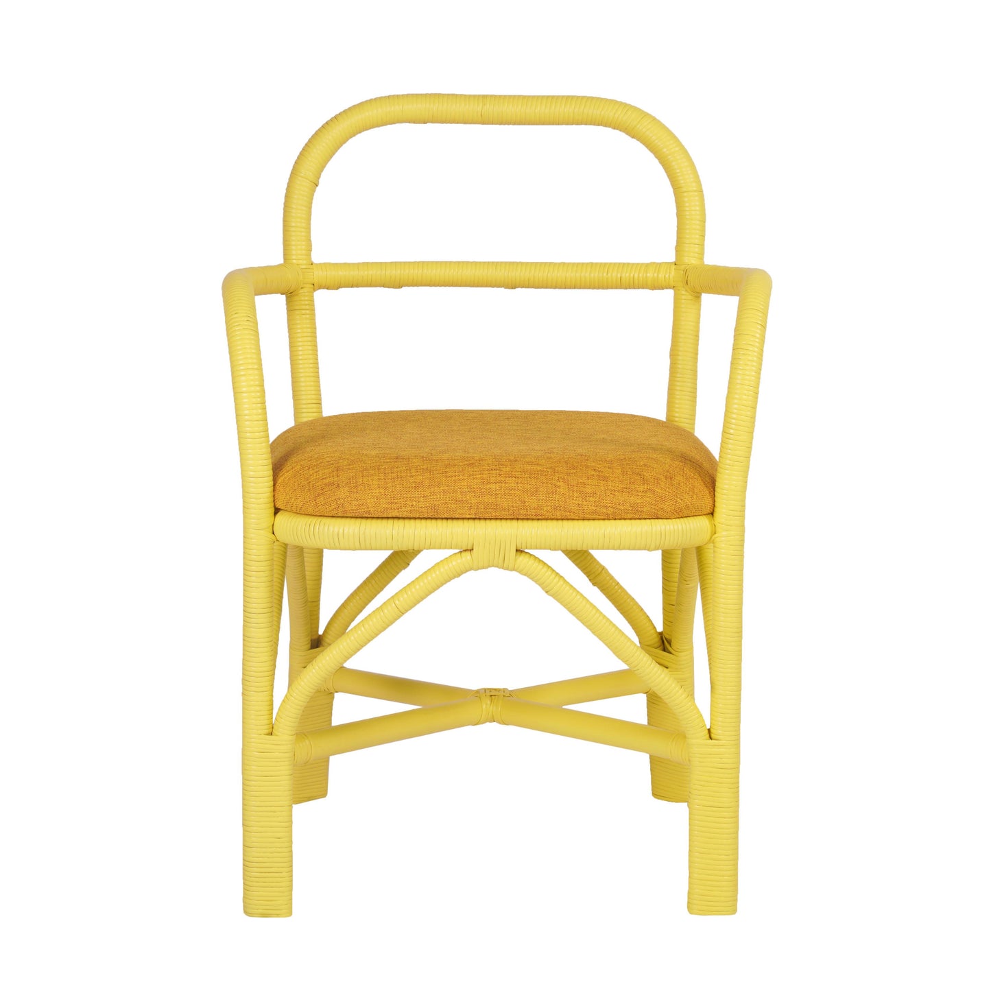 smooch yellow rattan dining chair