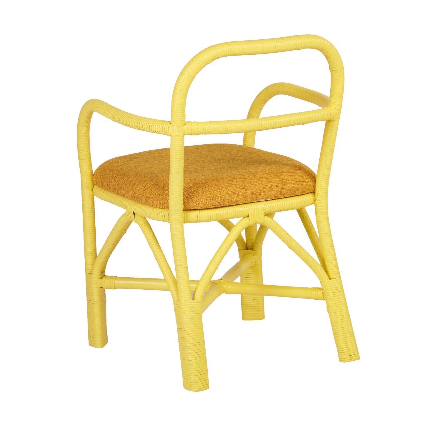 smooch yellow rattan dining chair