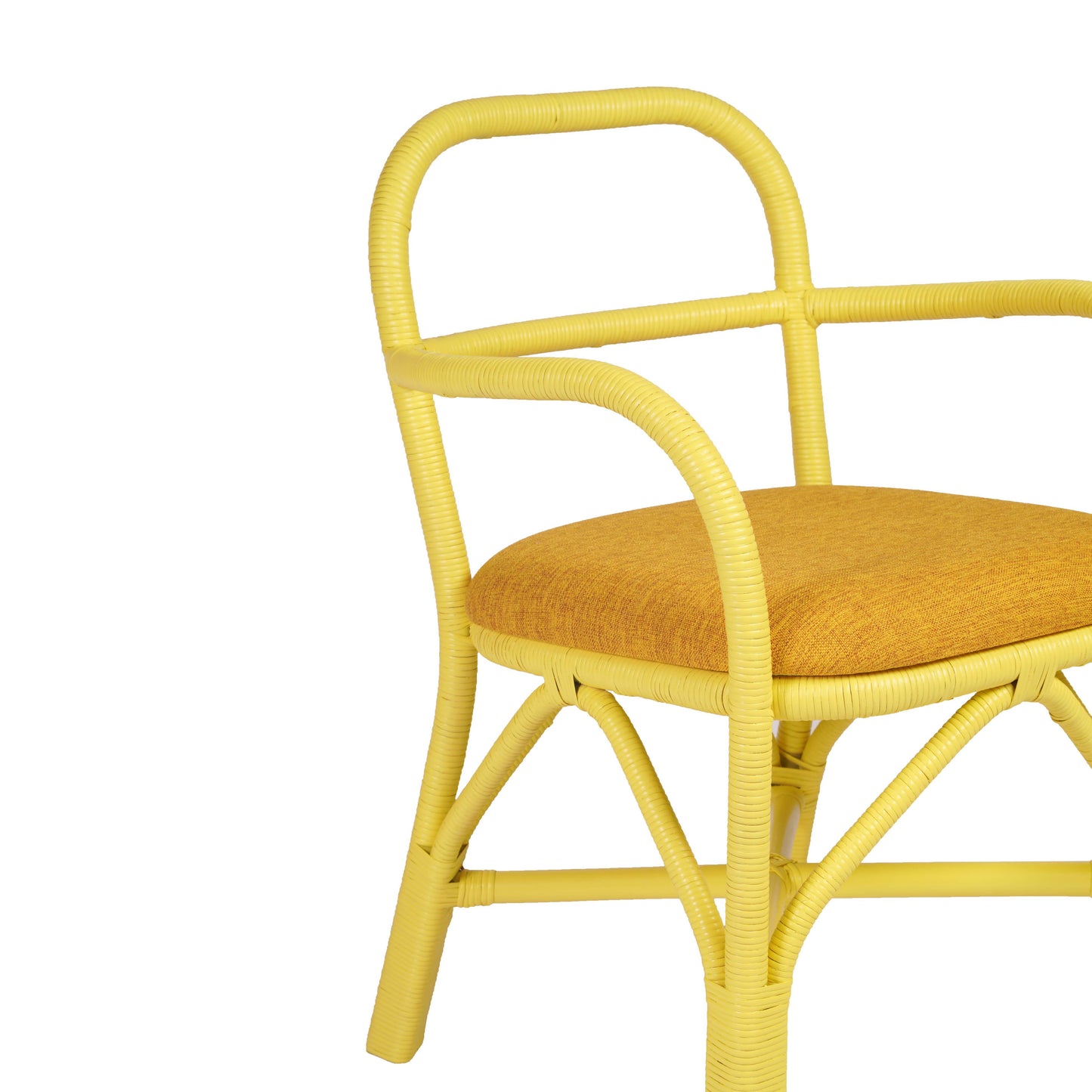 smooch yellow rattan dining chair