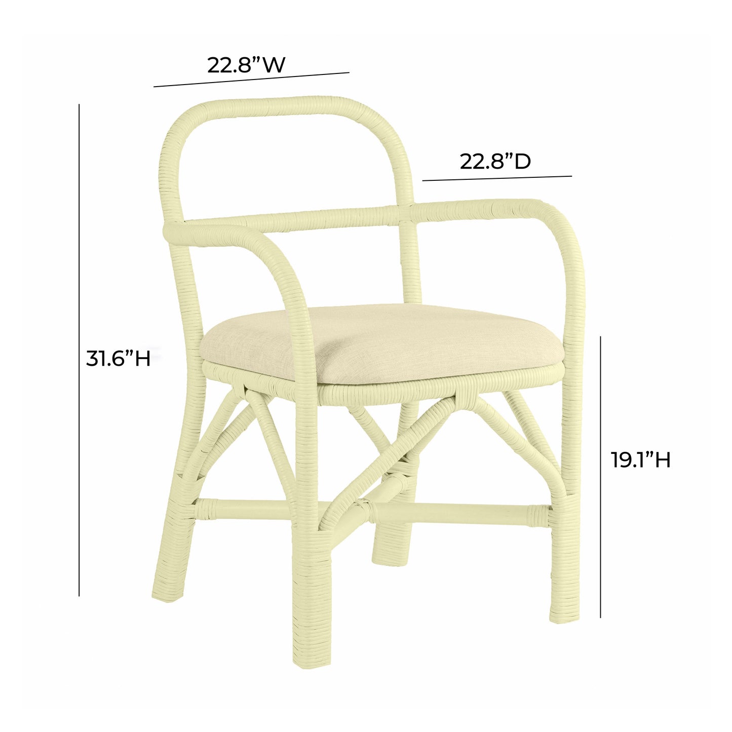 smooch cream rattan dining chair