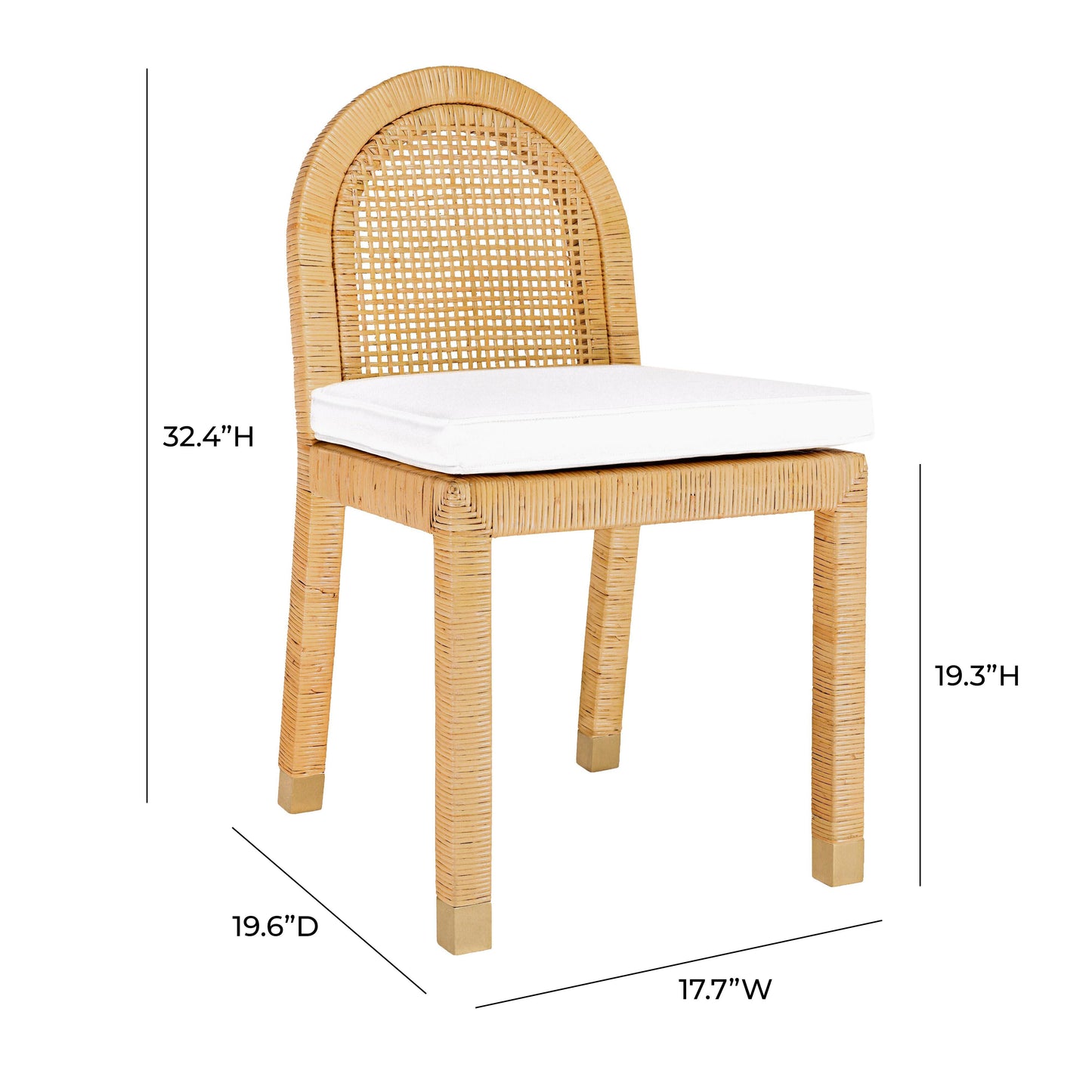 collins natural rattan arched back dining chair