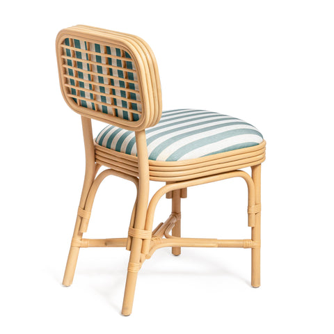 Odette Devereux Striped Performance Linen &amp; Rattan Dining Chair - image 5