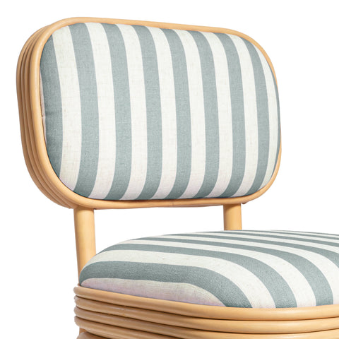Odette Devereux Striped Performance Linen &amp; Rattan Dining Chair - image 6