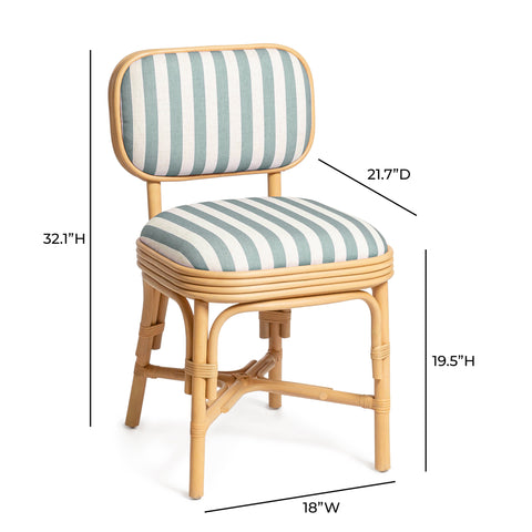 Odette Devereux Striped Performance Linen &amp; Rattan Dining Chair - image 8