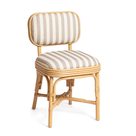 Odette Devereux Striped Performance Linen &amp; Rattan Dining Chair - image 1