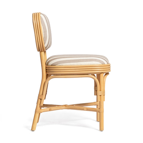 Odette Devereux Striped Performance Linen &amp; Rattan Dining Chair - image 4