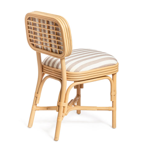 Odette Devereux Striped Performance Linen &amp; Rattan Dining Chair - image 5