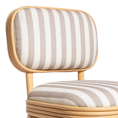 Odette Devereux Striped Performance Linen &amp; Rattan Dining Chair - image 6