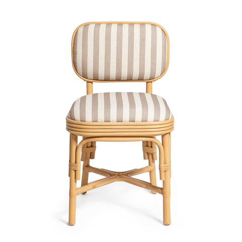 Odette Devereux Striped Performance Linen &amp; Rattan Dining Chair - image 3